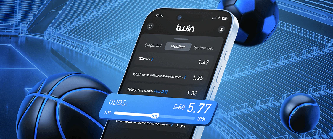 Twin sportsbook bet slip with an odds boost